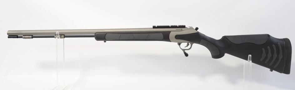 Thompson Center Arms .50 Cal. Black Powder Rifle: Thompson Center Arms Bone Collector black powder rifle in .50 caliber. The black and stainless rifle has a 27.5" barrel and is in very nice condition. Comes with ramrod. SN: VDP9434.