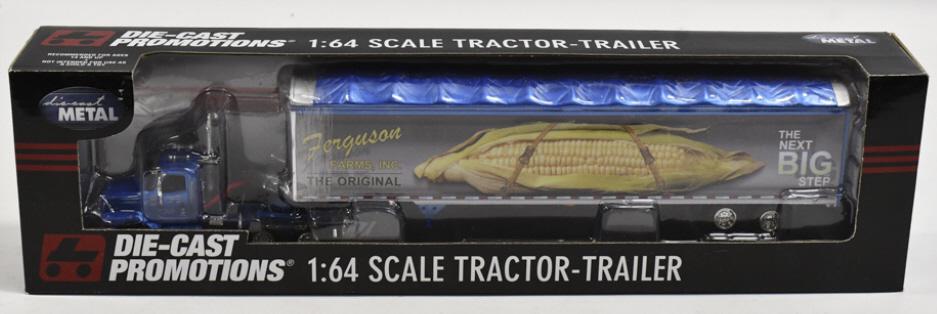 1/64 DCP International 9100i Ferguson Farms: 1/64 scale DCP International 9100i walking floor van trailer with resin cap. Good condition with the box.