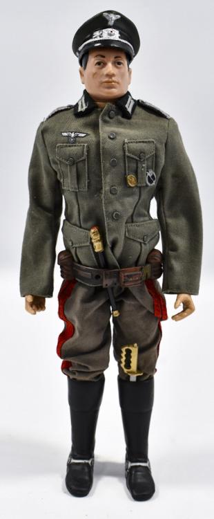 Custom Hasbro GI Joe German Secret Field Police: Vitnage Hasbro GI Joe figure with modern Cotswold Collectibles German Secret Field Police outfit. The figure has the usual stress cracks and wear from age.