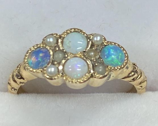 Ladies14k Yellow Gold Victorian Opal & Pearl Ring (1 of 6)