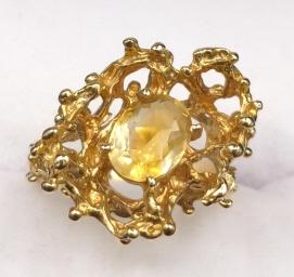 Ladies 14K Yellow Gold Citrine Statment Ring (1 of 5)
