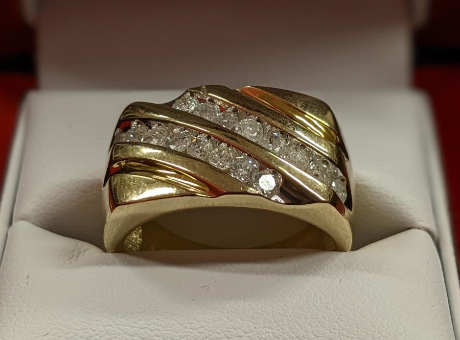 Men's 1ct Sterling Silver Diamond Ring (1 of 5)