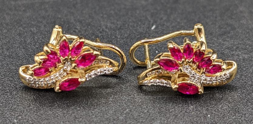 2.12ct Ruby Sterling Silver Earrings (1 of 4)