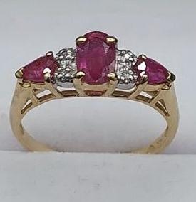Ladies 14K White Gold Ruby & Diamond Ring (1 of 5)