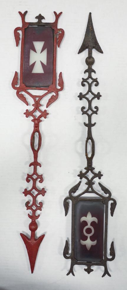 Two Antique Weathervane Lightning Poiners W Glass (1 of 10)