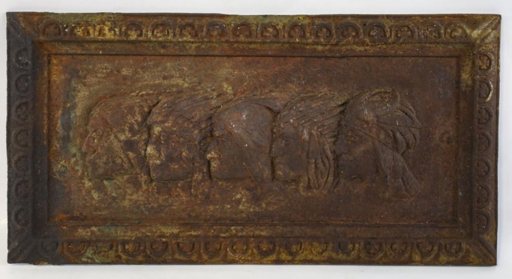 Antique Cast Iron Native American Relief Plate (1 of 7)