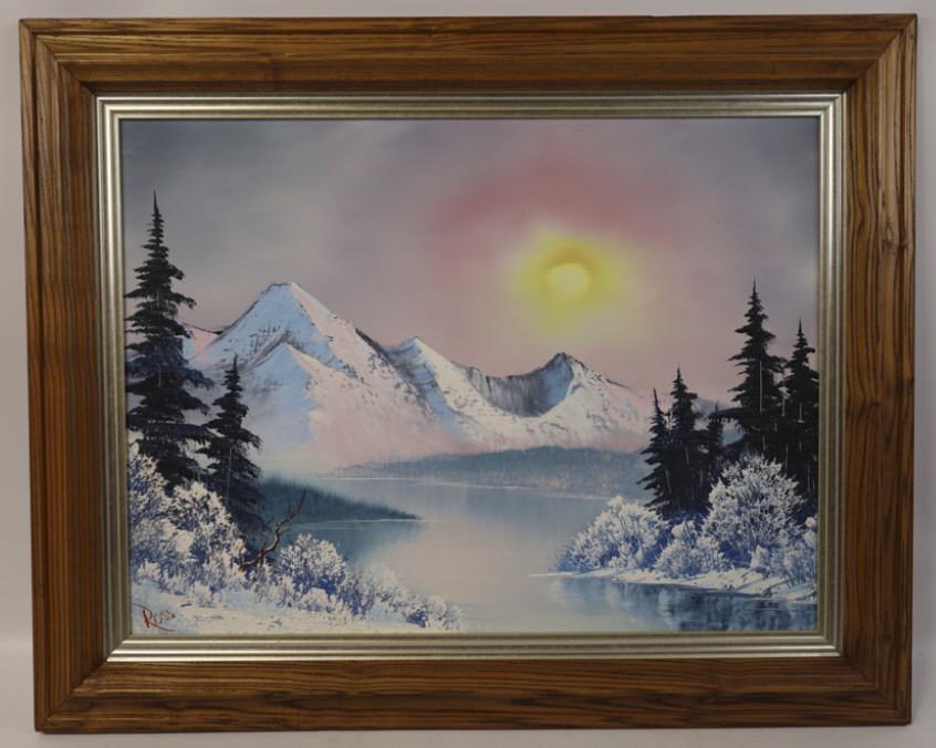 Very Rare Bob Ross "Winter Glory" Oil On Canvas (1 of 20)