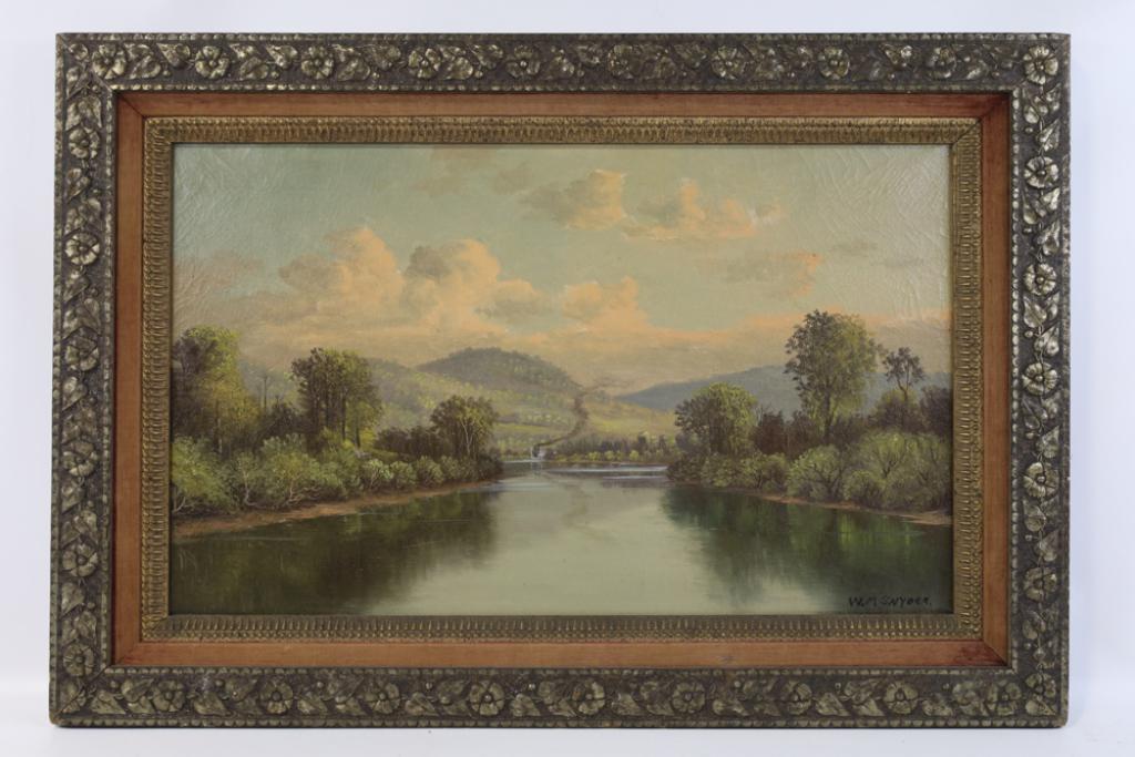 William M. Snyder Steamboat On River Oil On Canvas (1 of 7)