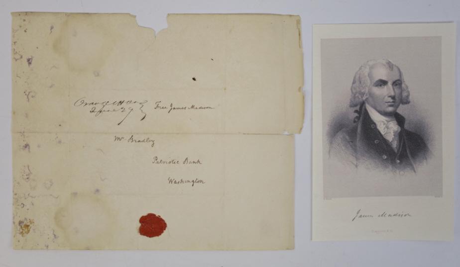President James Madison Signature On Folded Cover (1 of 6)