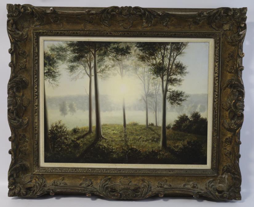 Thomas Locker "Hazy Sunrise" Oil On Canvas (1 of 10)