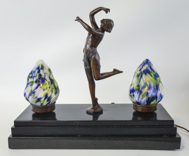 1920s Art Nouveau Bronze Figural Lamp (1 of 10)