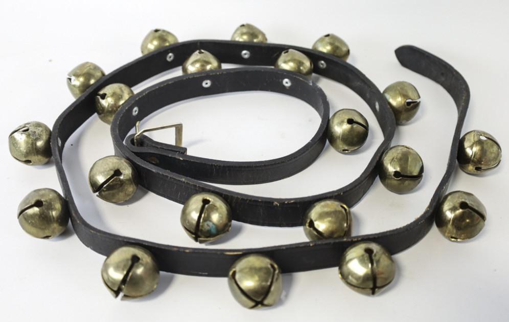Early Brass Sleigh Bells on Leather strap (4582) on Jan 07, 2023