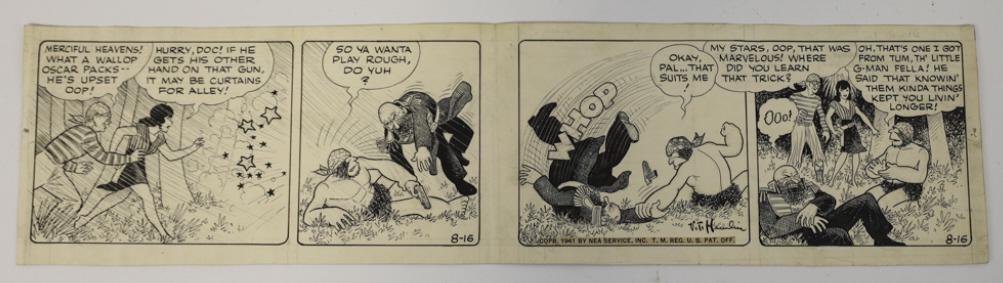 Original Pen & Ink "Alley Oop" Comic, V.T. Hamlin (1 of 14)