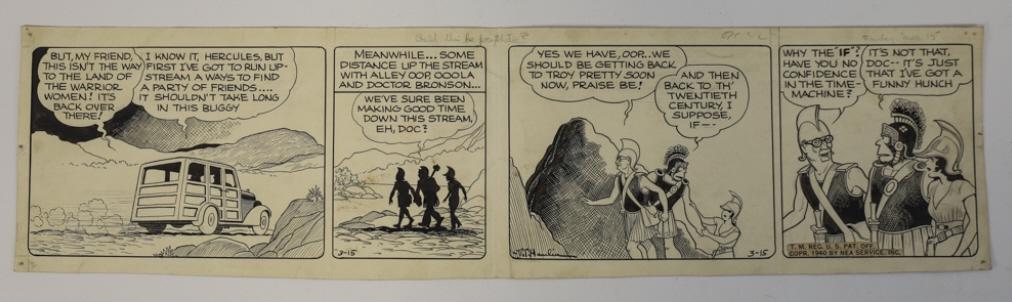 Original Pen & Ink "Alley Oop" Comic, V.T. Hamlin (1 of 19)