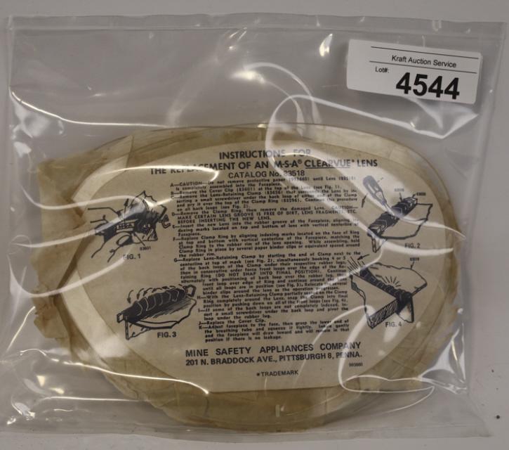 NASA (2) M-S-A Clearvue Lens Replacements: Stock #83518. Measure 8" x 5-3/4".