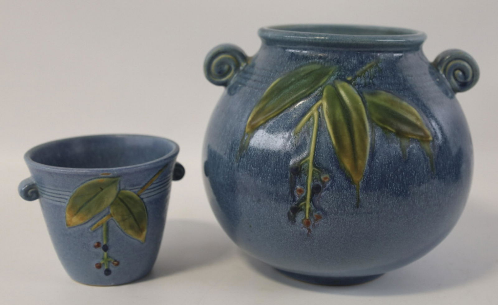 Weller Blue Olive Branch Pottery Planter & Vase (1 of 12)
