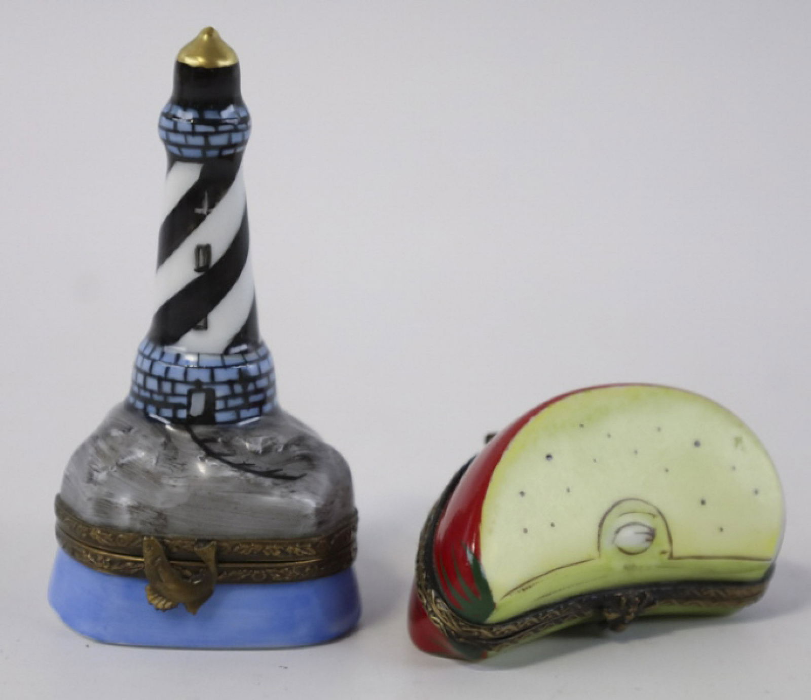 Pair of Limoges France Enameled Porcelain Boxes (1 of 12)