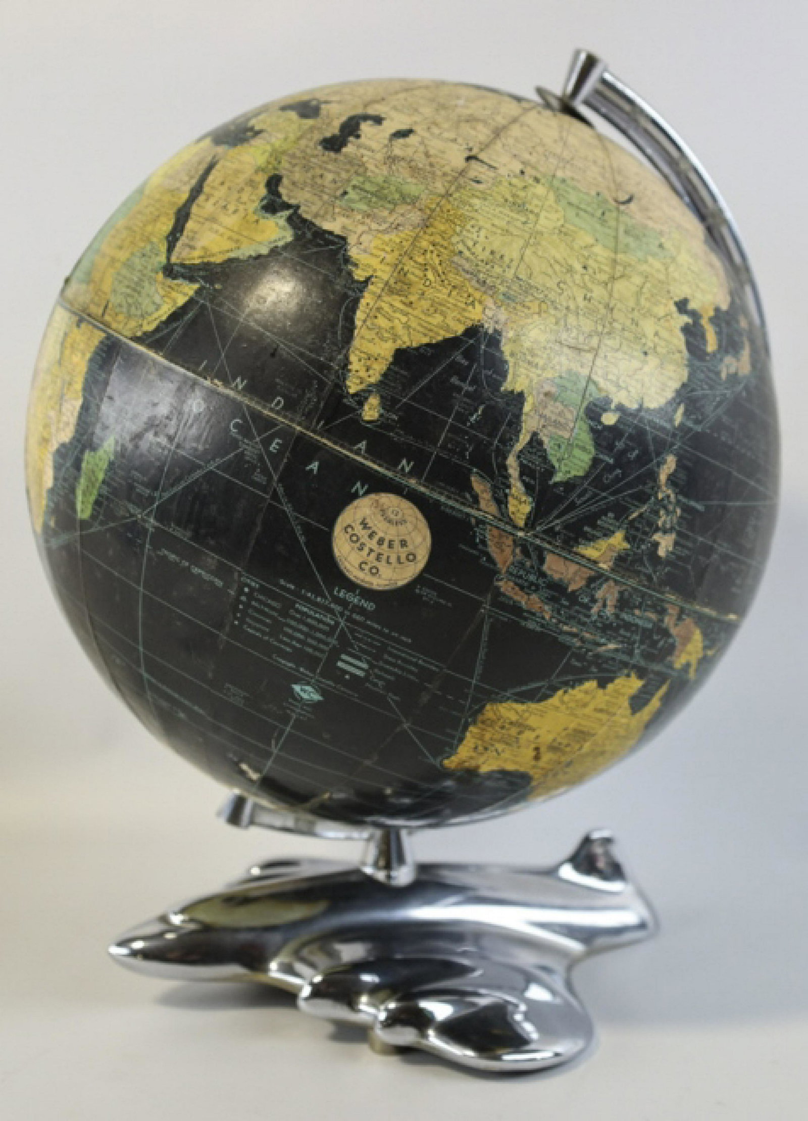 Art Deco Weber Costello Black Ocean Globe (1 of 13)