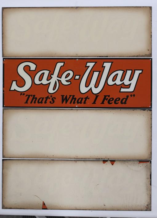 (4) Vintage NOS Safe-Way Feed Advertising Signs (1 of 8)