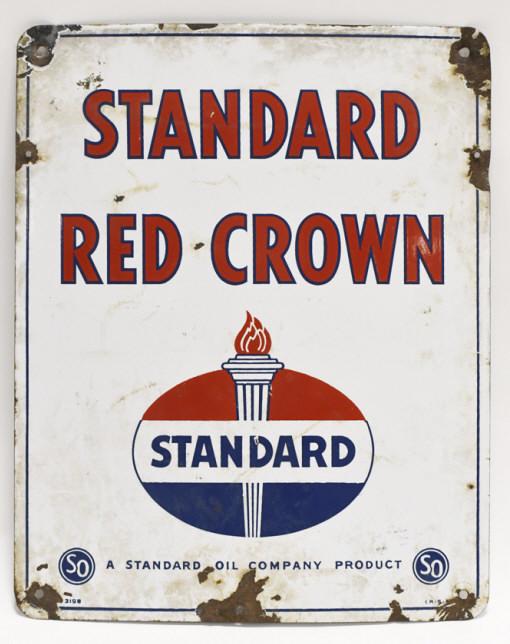 Vintage SSP Standard Oil Red Crown Gas Pump Plate (1 of 5)