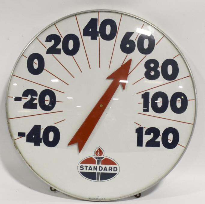 Vintage 18in Standard Oil Glass Adv Thermometer (1 of 5)
