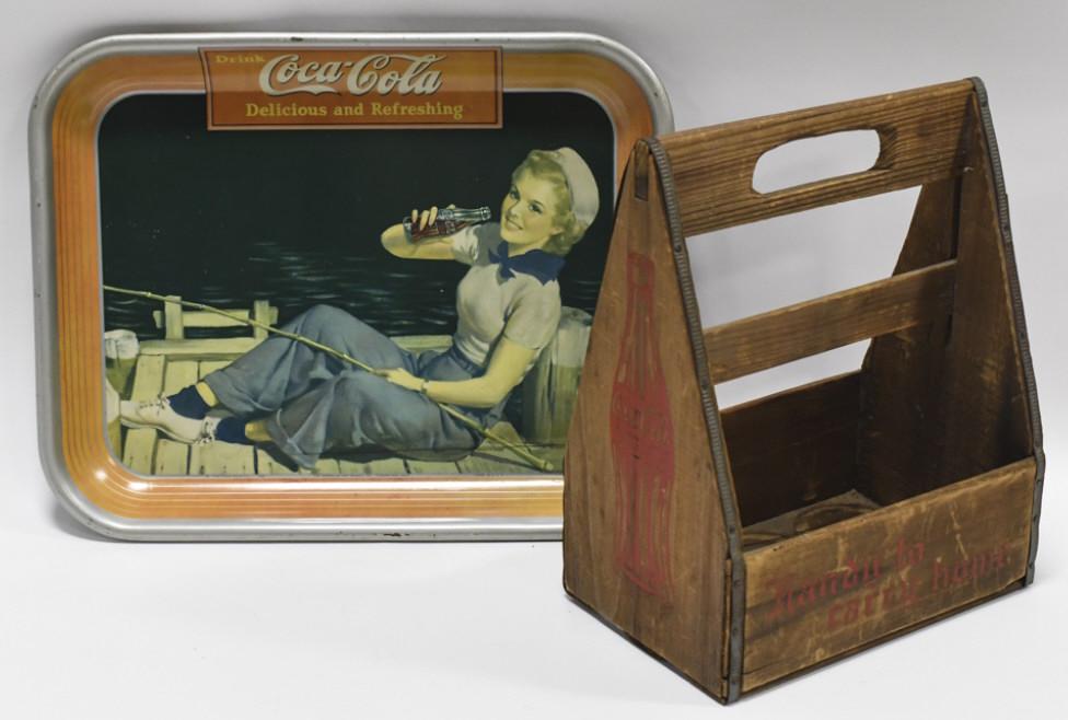 Early Coca-Cola Wooden 6-Pack Carrier & Adv Tray (1 of 11)