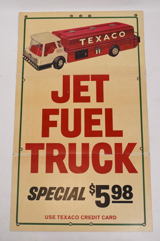Large 1960s Texaco Jet Fuel Toy Truck Promo Sign (1 of 11)