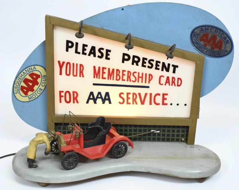 Vintage AAA Motor Club Lighted Motion Adv Display (1 of 13)