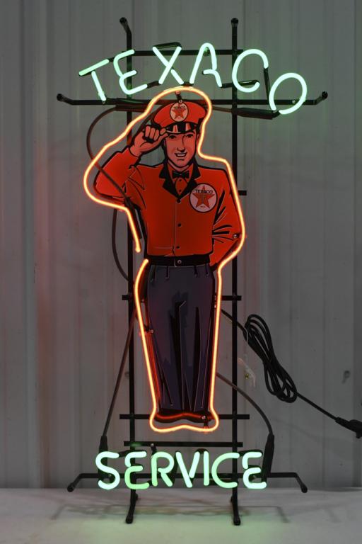 Texaco Service Station Attendant Neon Adv Sign (1 of 4)