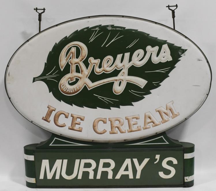 5ft Vintage DST Breyers Ice Cream Embossed Sign (1 of 19)