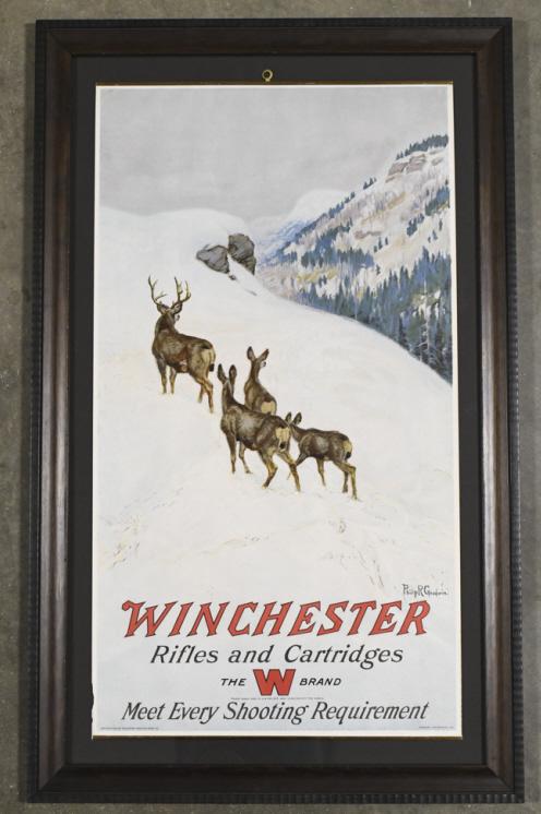 Early Winchester Rifles Hunting Adv Poster Sign (1 of 12)