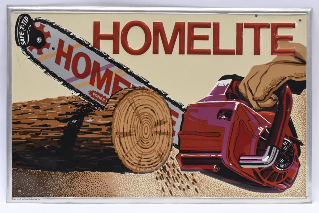 Vintage Sst Homelite Chainsaw Embossed Adv Sign