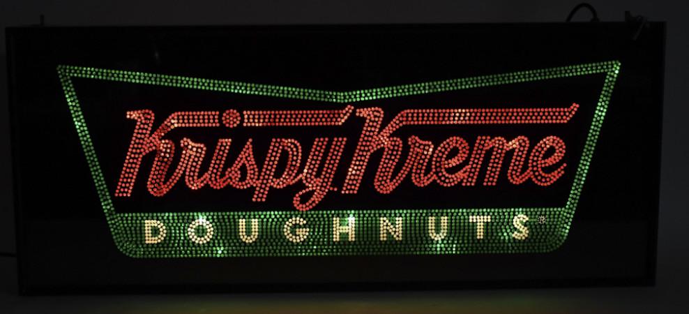 Krispy Kreme Doughnuts Fiber Dot Lighted Adv Sign (1 of 9)