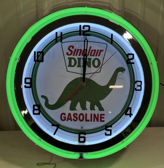 Modern Sinclair Dino Gasoline Neon Clock (1 of 4)
