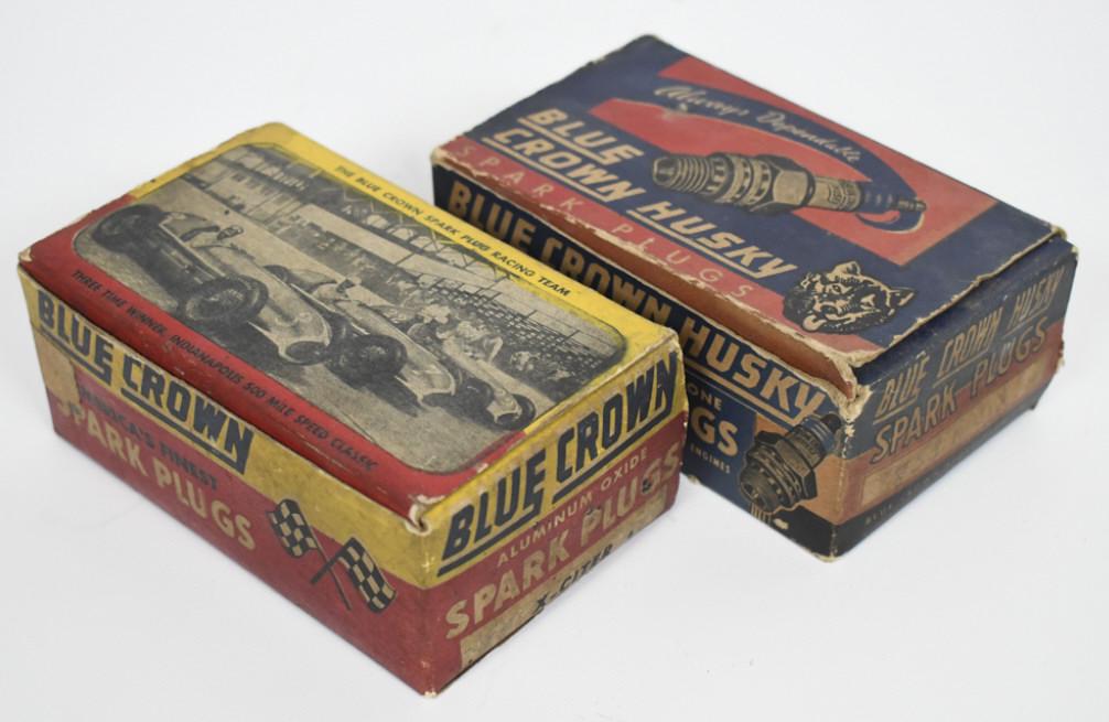 (2) NOS Blue Crown Spark Plugs Full Boxes (1 of 10)