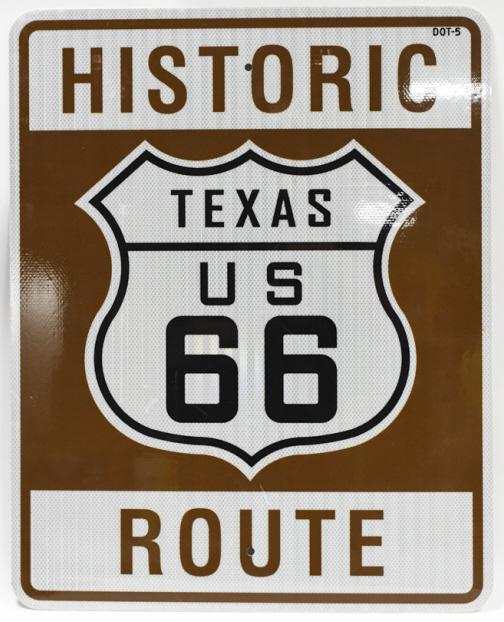DOT Route 66 Texas Reflective Road Sign (1 of 6)