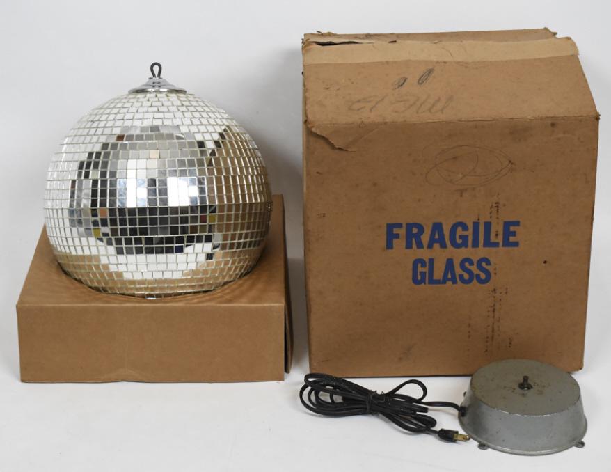 Vintage 1970s Glass Mirror Disco Ball In Orig. Box (1 of 14)