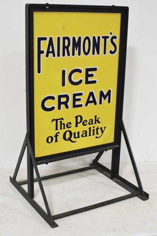 Vintage DSP Fairmont's Ice Cream Adv Curb Sign (1 of 11)