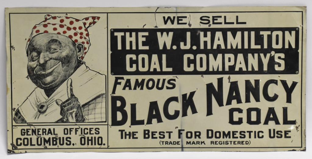 Early SST Black Nancy Coal Embossed Adv Sign (1 of 5)