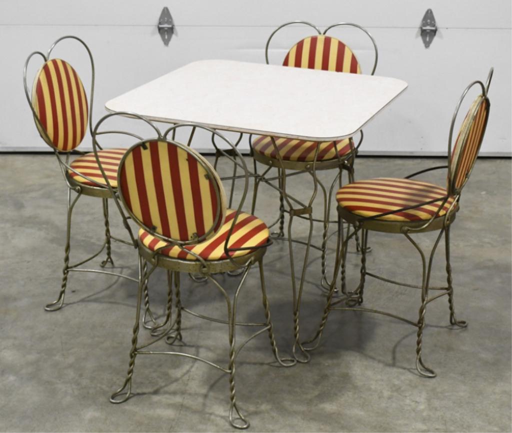 Vintage Ice Cream Parlor Table & Chairs Set (8668) on Jan 22, 2023