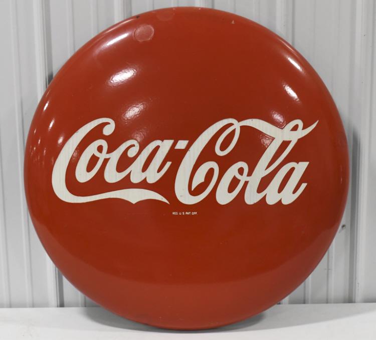3ft Vintage SSP Coca-Cola Convex Button Adv Sign (1 of 10)