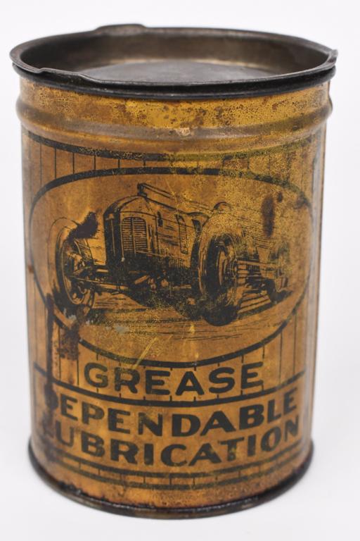 Early Endurance 1lb Grease Can w/ Race Car Graphic (1 of 14)
