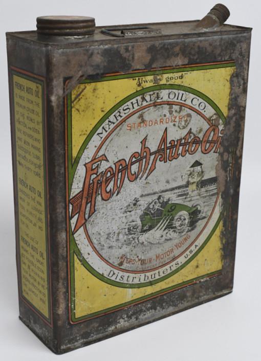 Early French Auto Oil Gallon Can w/ Racer Graphics (1 of 12)