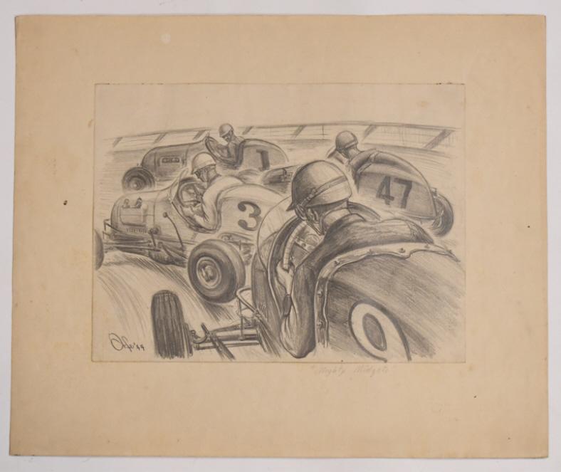Original 1940s Midget Racing Poster Art By Orfe (1 of 8)