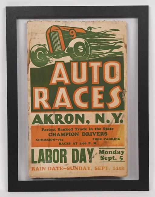 Original 1920s-30s Akron Airport Auto Races Poster (1 of 7)