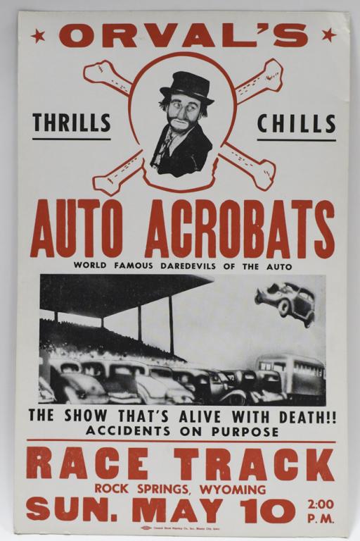 Vintage Orval's Auto Acrobats Advertising Sign (1 of 9)