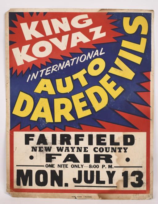 Vintage King Kovaz Auto Daredevils Adv Poster (1 of 7)