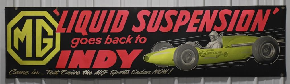 8ft 1960s MG Dealership Indy 500 Racing Banner (1 of 11)