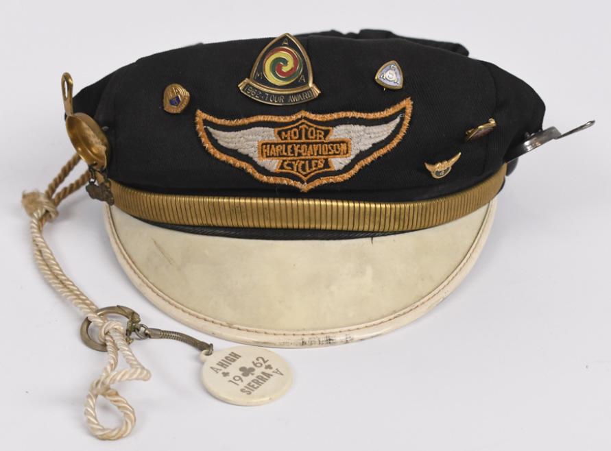 1960s Harley-Davidson Captains Hat Full Of Pins (1 of 13)