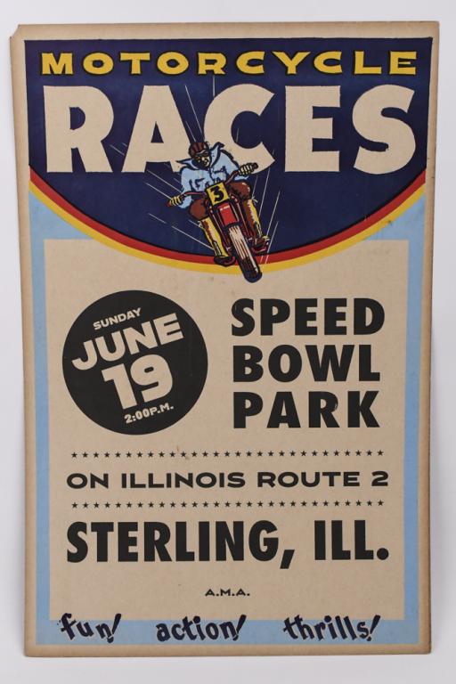 Vintage Sterling IL AMA  Motorcycle Racing Poster (1 of 6)